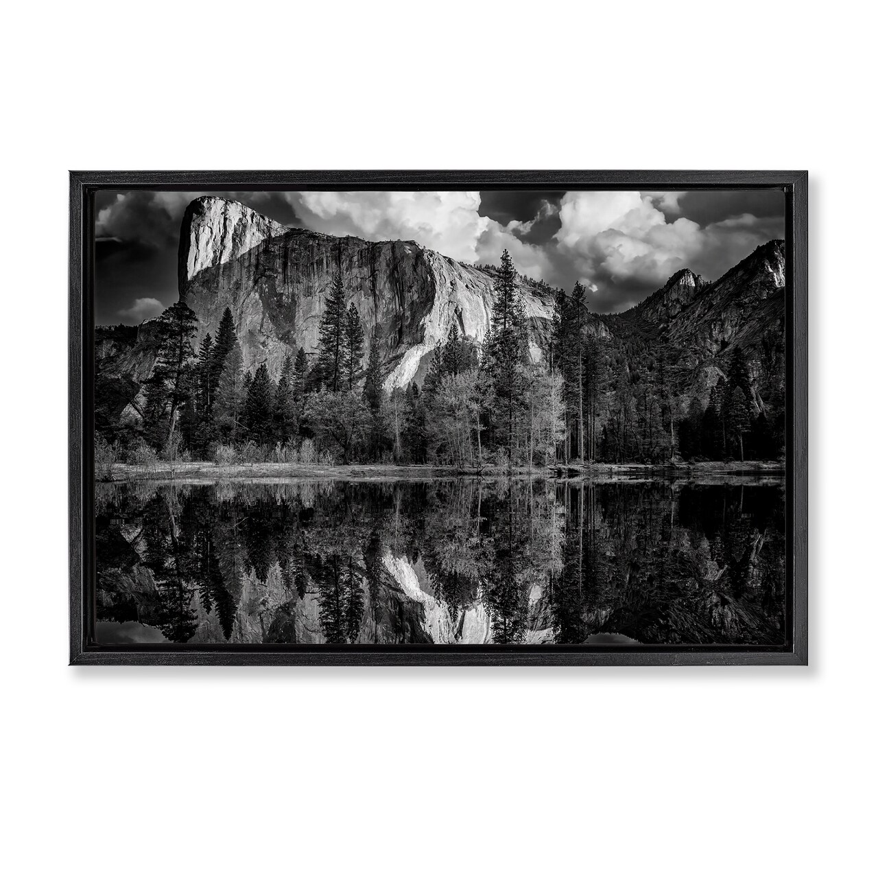 Stupell Industries Forest Trees Lake Reflection Framed Floater Canvas Wall Art Design by Rick Berk